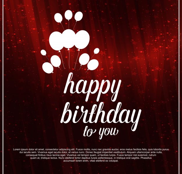 Happy birthday red background Free Vector