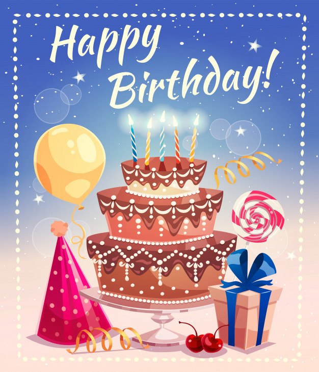 Happy birthday vector illustration Free Vector