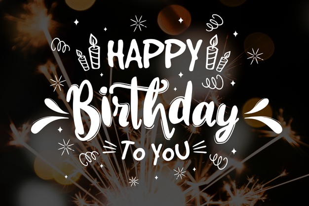 Happy birthday to you lettering Free Vector