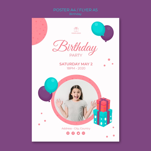 Happy Birthday Young Girl Poster Template 23 2148547625