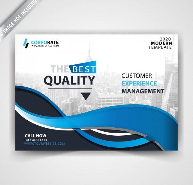 Horizontal booklet commercial flyer Free Vector