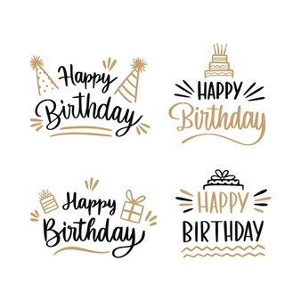 Lettering Birthday Badge Collection 23 2148886177