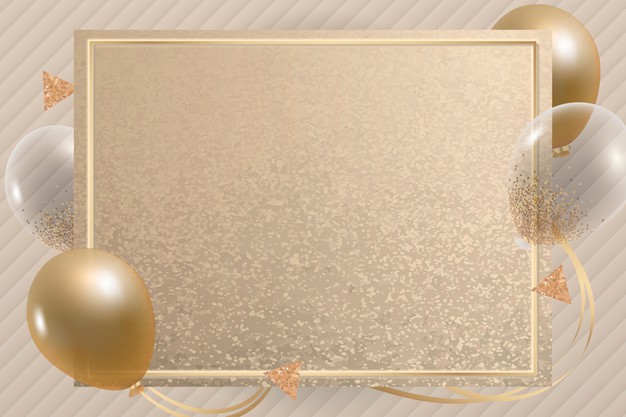 Luxurious Gold Balloons Frame Background 53876 95622