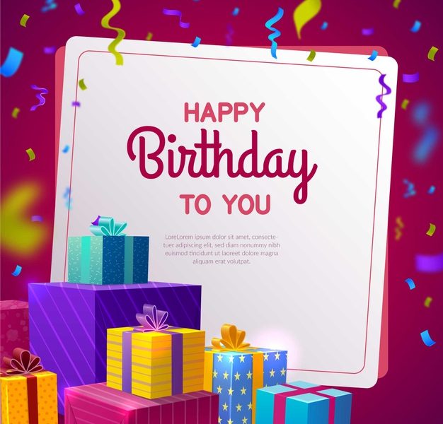 Realistic birthday background Free Vector