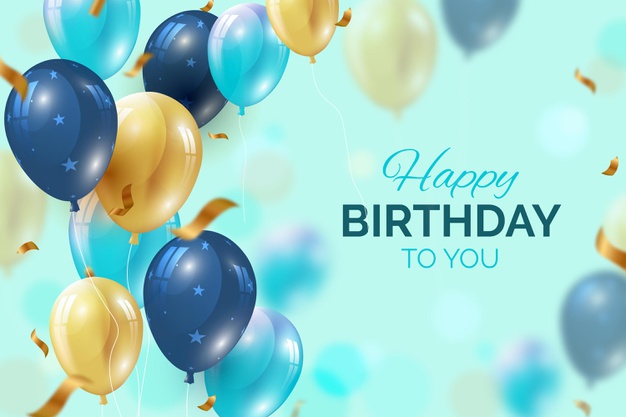 Realistic birthday background Free Vector