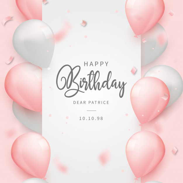 Realistic Happy Birthday Background With Pink Balloons 1361 2319