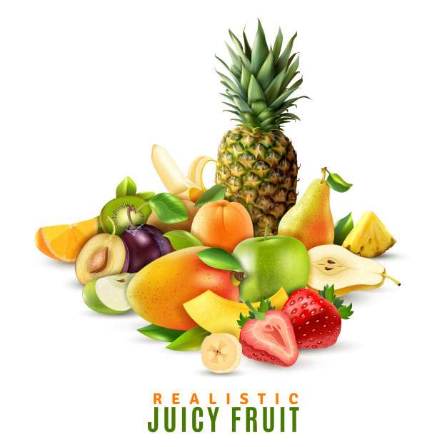 Realistic Juicy Fruit Illustration 1284 22141