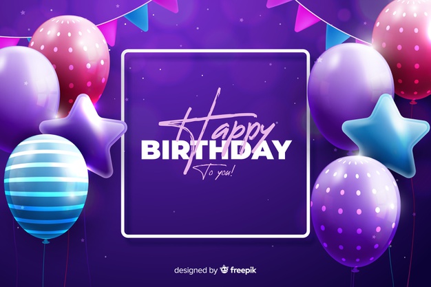 Realistic style happy birthday background Free Vector