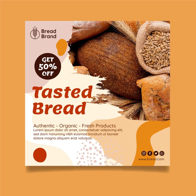 Tasted Bread Squared Flyer Template 23 2148978828