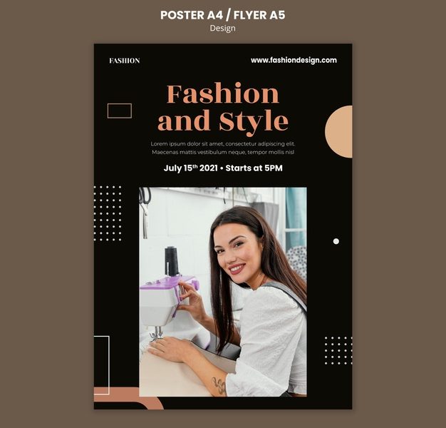 Vertical poster template for fashion designer Free Psd