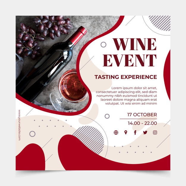 Wine Square Flyer Template 23 2148893322