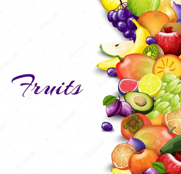 Fruits border background Free Vector