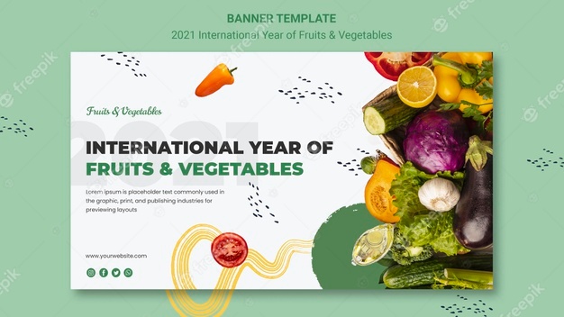 International year of fruits and vegetables banner template Free Psd