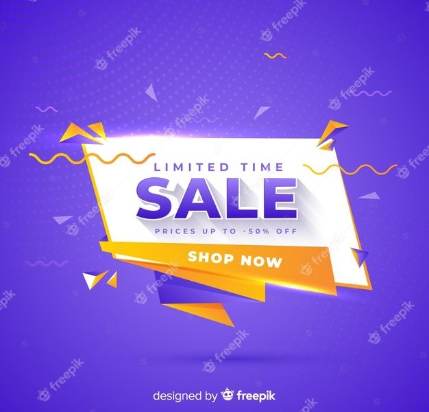 Abstract colorful sales banner Free Vector