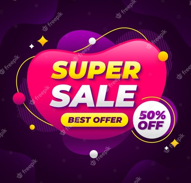 Abstract colorful sales banner Free Vector