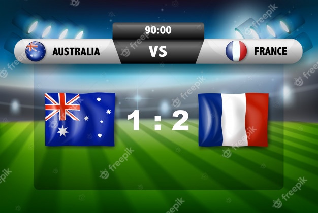 Australia vs france scoreboard Free Vector