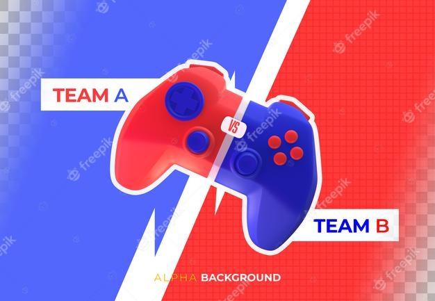 Battle of gamer teams. 3d illustration Free Psd