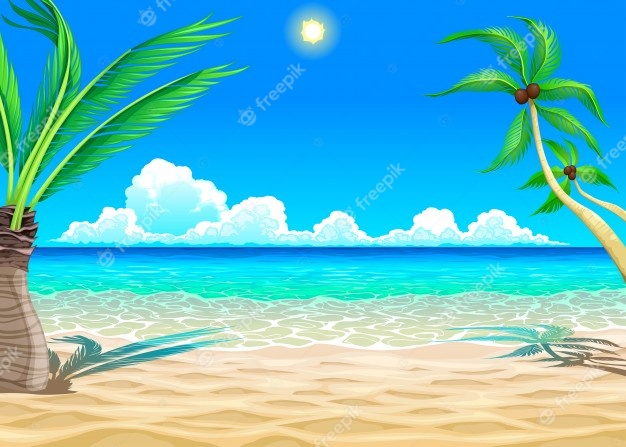 Beach Cartoon Illustration 1196 552