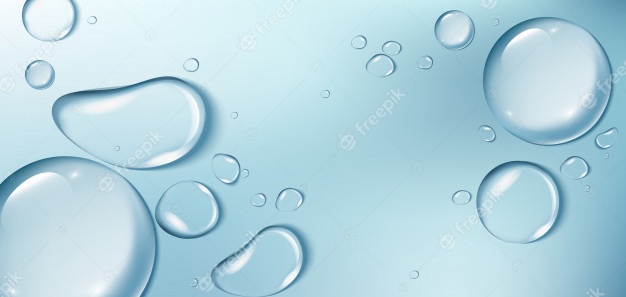 Big water drops on blue background. aqua background Free Vector