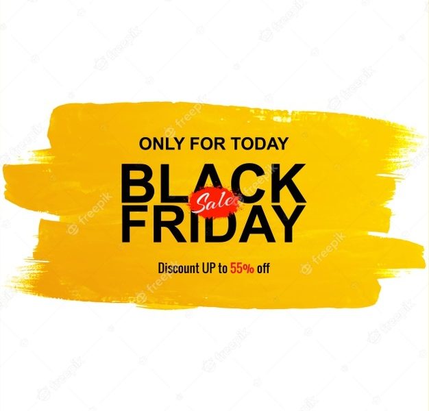 Black friday sale for watercolor brush background Free Vector