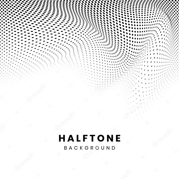 Black Wavy Halftone White Background Vector 53876 67246