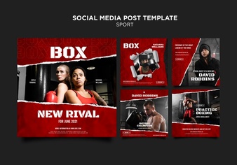 Box social media posts Free Psd