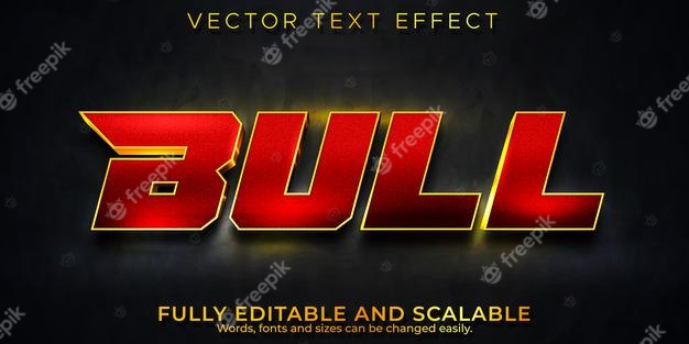 Bull text effect Free Vector