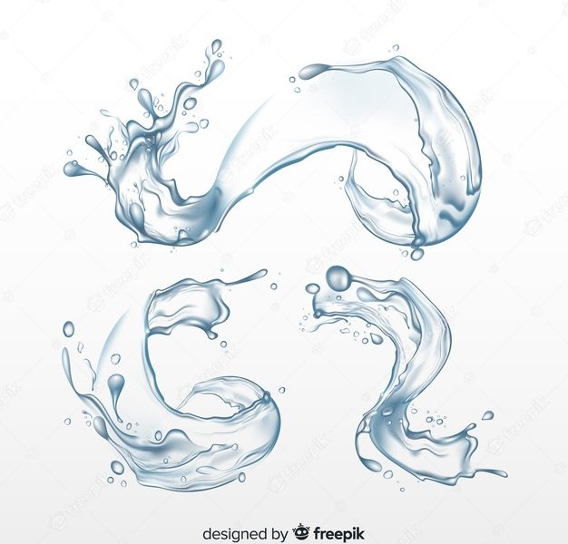 Collection of realistic water splashes Free Vector