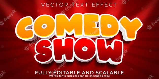 Comedy show text effect editable funny and comic text style Free Vector