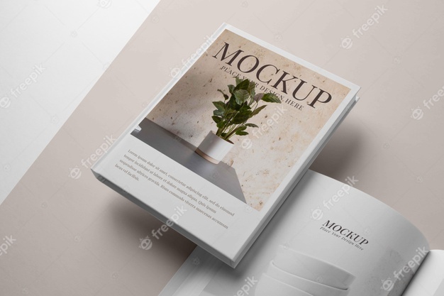 Composition of mock-up book cover Free Psd