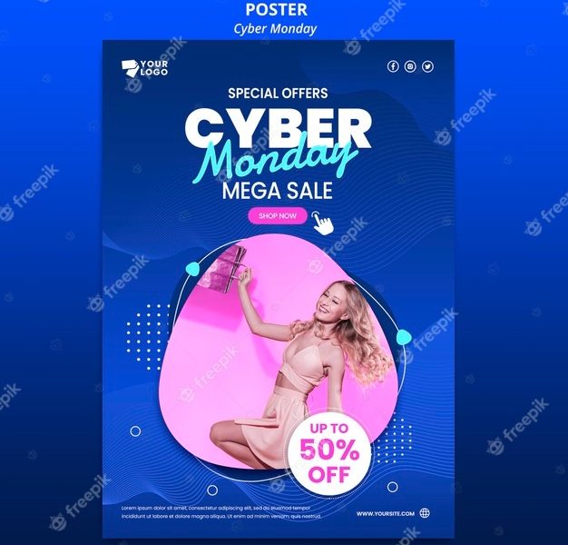 Cyber monday poster template Free Psd