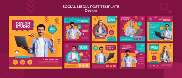 Design studio instagram posts Free Psd