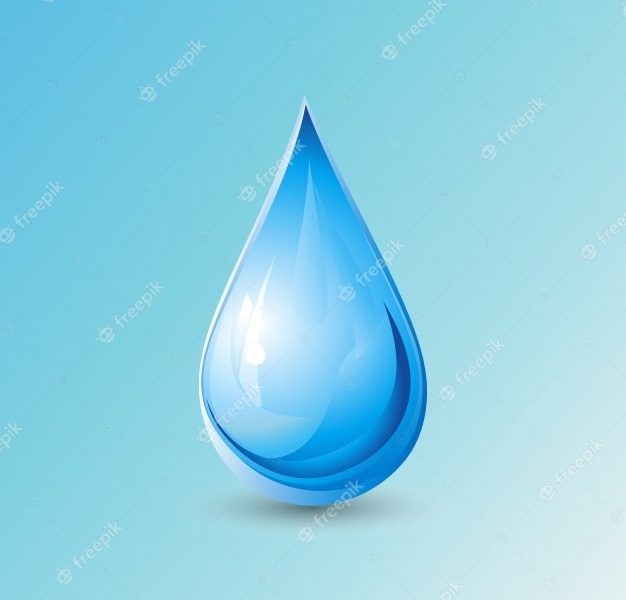 Drop on blue background, world water day Free Vector
