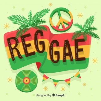 Elements reggae background Free Vector