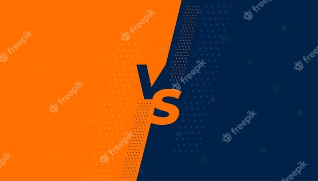 Flat versus vs banner screen design Free Vector