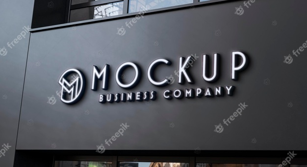 Front view of business mockup sign design Free Psd