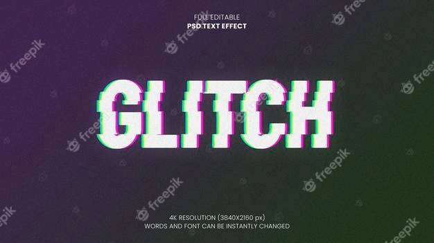 Glitch text effect Free Psd
