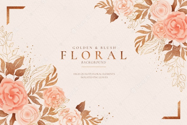 Golden and blush floral background Free Psd