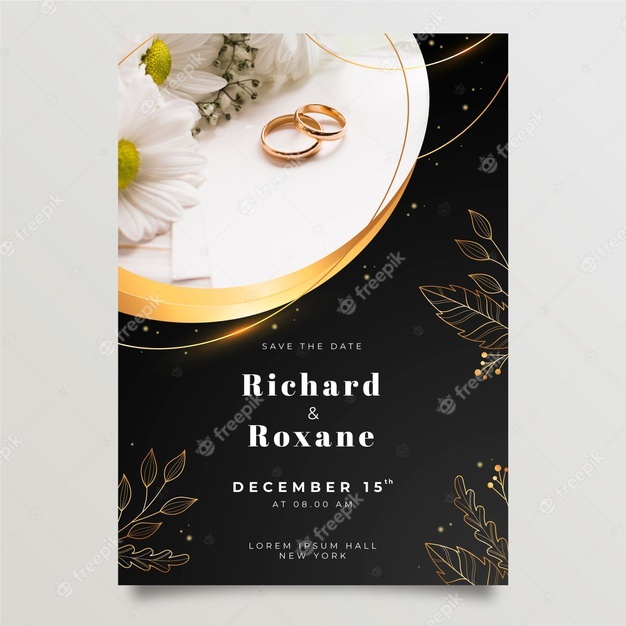 Golden Luxury Wedding Invitation With Photo 23 2149039266