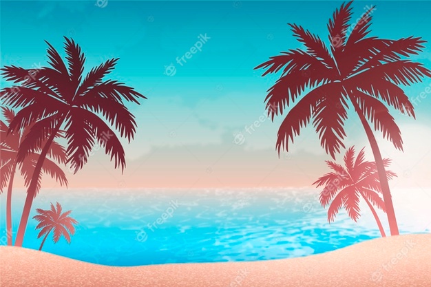 Gradient Beach Sunset Landscape Background 23 2148979774