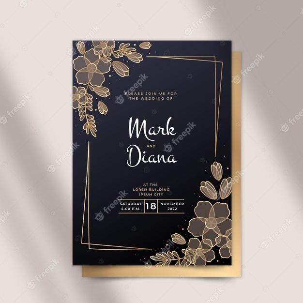 Gradient Golden Floral Wedding Invitation 23 2148932235