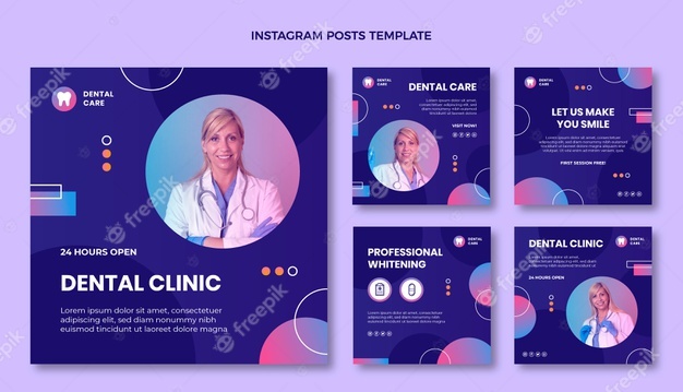 Gradient medical instagram post Free Vector