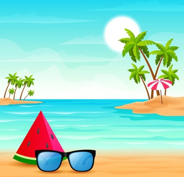 Gradient summer illustration Free Vector