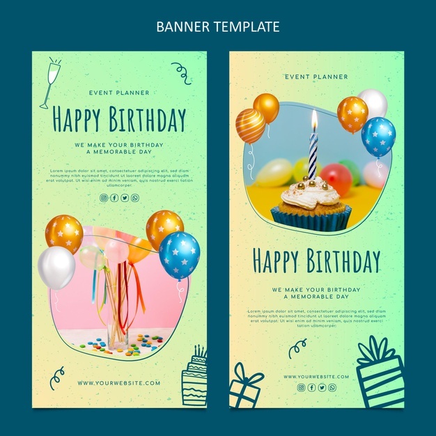 Gradient Texture Birthday Banners 23 2149066612
