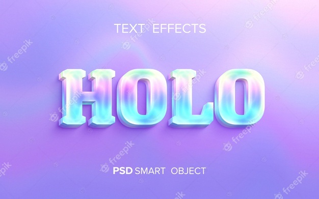 Holographic text effect Free Psd