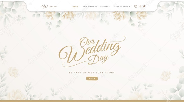 Landing page template for wedding Free Vector