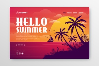 Landing Page With Summer Illustration 23 2148513187