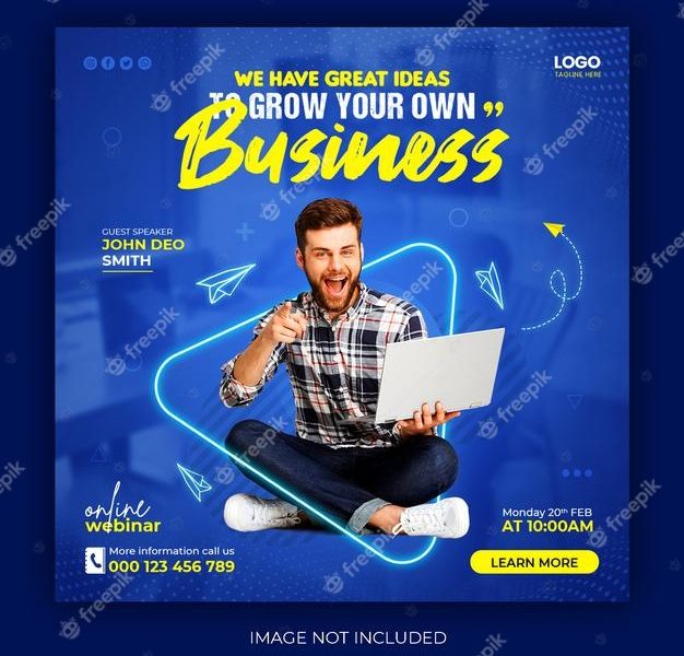 Live webinar and corporate social media post template Free Psd