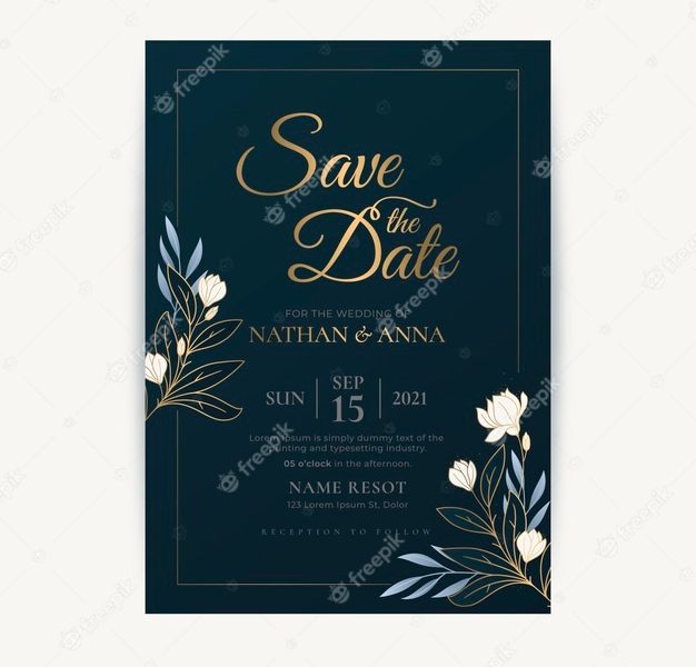 Luxury save the date invitation template Free Vector