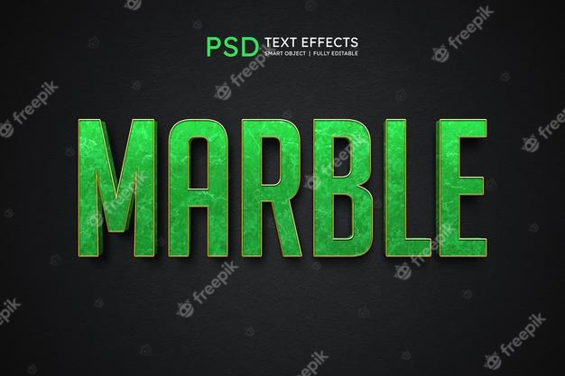 Marble text style effect Free Psd